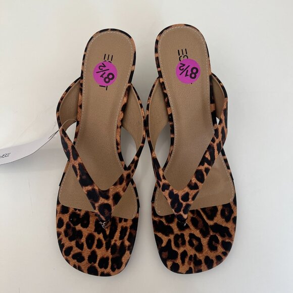 ESPRIT "Elayna" Animal Pring Thong Shoe Sandals - Black Tan - Size 8.5 - Picture 1 of 7